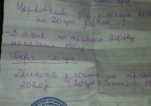 У селі під Тернополем «церковні інкасатори» видають боргові записки сім’ї покійного?