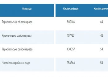 25 жовтня відбудуться вибори депутатів у 55 територіальних громадах Тернопільщини