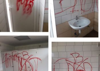 Хлопців, які обмалювали туалет, змусили тиждень його прибирати (Фото)