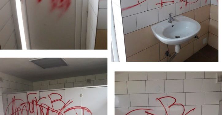 Хлопців, які обмалювали туалет, змусили тиждень його прибирати (Фото)