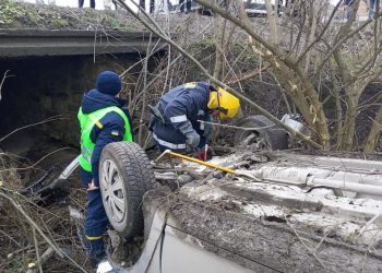 ДТП на Тернопільщині: авто перекинулося в кювет (Фото)