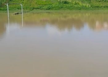 На Тернопільщині футбольне поле перетворилося на ставок (Фото)