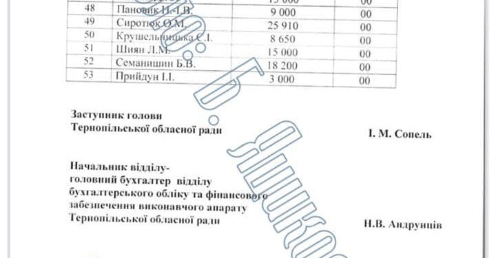 За 8 місяців поточного року голова обласної ради Тернополя отримав майже мільйон гривень офіційної зарплати