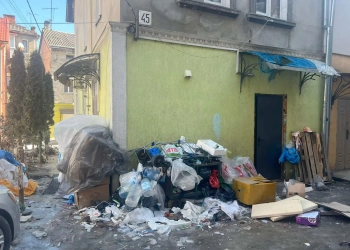 Сміттєзвалище під вікнами: у центрі Чорткова муніципали виявили осередок антисанітарії